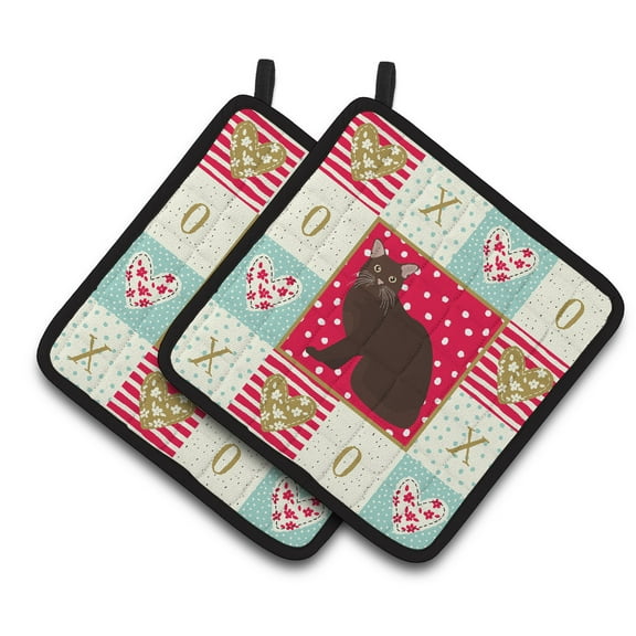Burmese #2 Cat Love Pair of Pot Holders