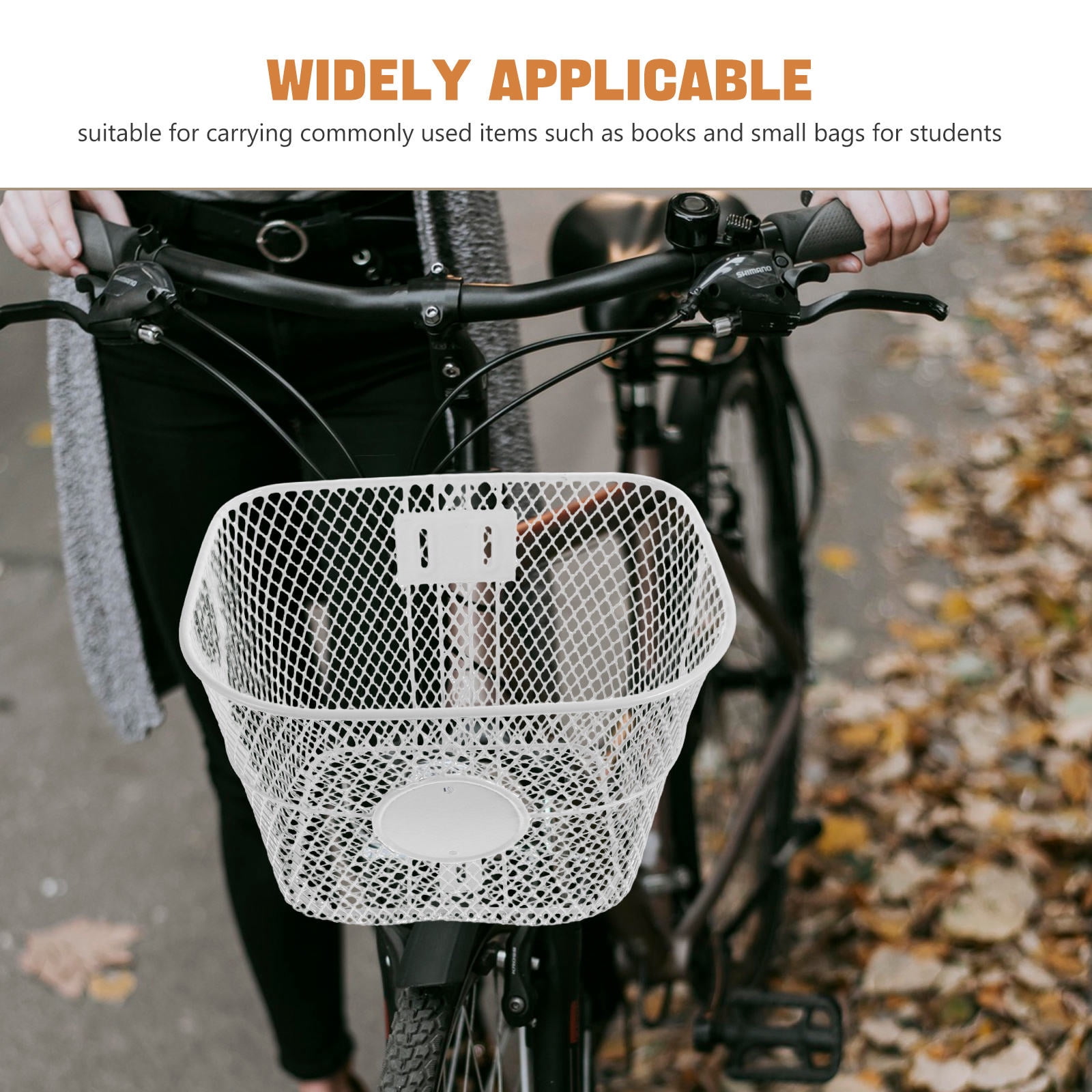 LOLIPPYY White Front Bike Basket Mesh Structure with Quick Installation for Daily Use
