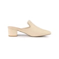 thumbnail image 3 of BLISSFUL STEP Mules à Enfiler pour Femmes Bout Pointu Talon Épais Beige 8, 3 of 7