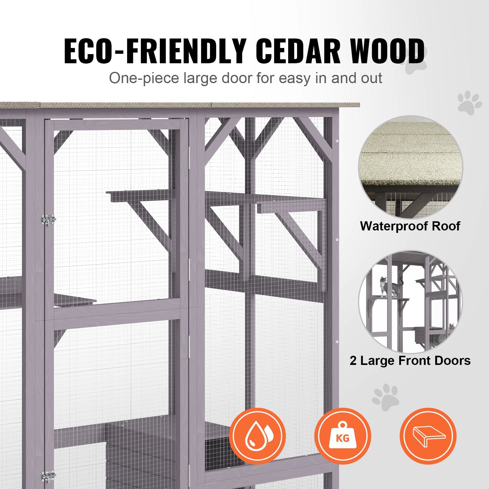Dranite Large 7-Level Outdoor Catio, 71x35x67 Inch Cat Enclosure with Platforms & Resting Boxes