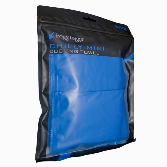 Frogg Toggs Mini Chilly Pad Cooling Towels for Outdoor and Gym Use, Blue, 6 Pack