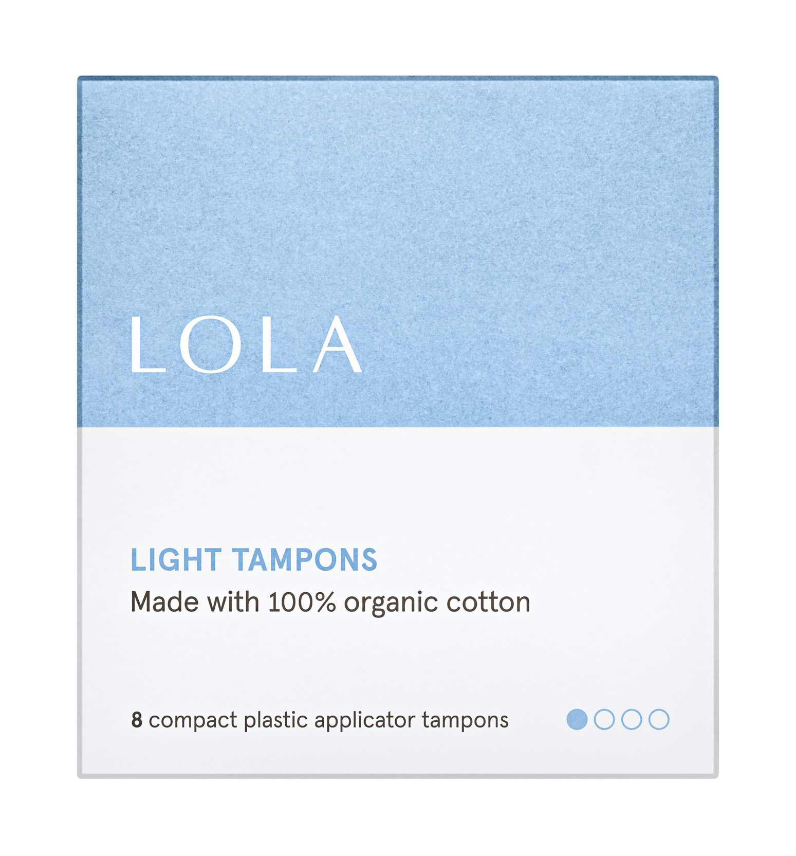LOLA Light Tampons, Compact Plastic Applicator, 8 Count