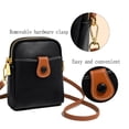 thumbnail image 3 of Bolso bandolera pequeño, monedero casual de piel multifunción Negro, 3 of 5