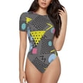 thumbnail image 2 of Picia Geometric Womens One Piece Swimsuits Modest Tummy Control Bathing Suits Lace Up Slimming Swim Suit-X-Large, 2 of 9