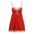 thumbnail image 4 of GORHGORH Womens Lingerie Sleepwear Gown Silky Satin Sexy Lace Chemise Nightie Dress, 4 of 5