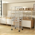 thumbnail image 4 of Costway 20-tier Bun Pan Speed Rack with Lockable Rubber Wheels 3" Spacing for Kitchen, 4 of 10