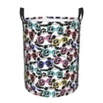thumbnail image 1 of Balery Panda And Glasses Cesta de ropa redonda con asas, impermeable, independiente, para ropa, juguetes, dormitorio y familia-Small, 1 of 6