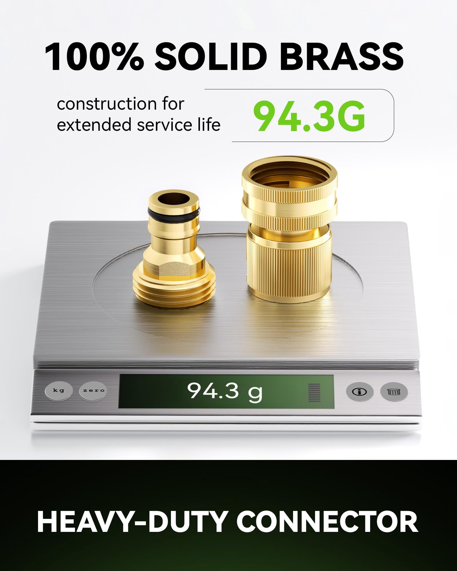 Quick Connect Hose Fittings 3/4" Ght - Solid Brass Garden Connectors  No-leak Design & Universal Fit For Instant Connection (4 Sets)