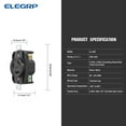 thumbnail image 2 of 20 Amp 125V NEMA L5-20R Locking Receptacle, Industrial Grade Grounding Twist Lock outlet, Black/White, 2 of 5