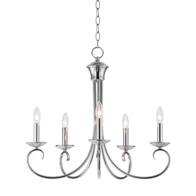 Maxim 70005PN 25 in. Loft Five-Light Mini Chandelier Ceiling Light, Polished Nickel