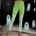 thumbnail image 5 of Idoravan Leggings for Women Women's Halloween Striped Print Leggings Sports Fitness Pants Solid Colored Casual Tight Fitting Tight Peach Hip Yoga Pants Stretch Pants Mint Green XL, 5 of 10
