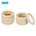 thumbnail image 3 of Unique Bargains 50mm Unfinished Wooden Rings, 20 Pack Natural Solid Circle Rings DIY Craft Unfinished Wooden Rings, Wood Color, 3 of 8
