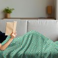 thumbnail image 3 of Geometric Soft Flannel Fleece Blanket, Nested Squares Geometrical Contemporary Design Symmetrical Tile Print, Cozy Plush for Indoor and Outdoor Use, 50" x 70", Turquoise and Yellow, by Ambesonne, 3 of 5