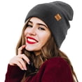 thumbnail image 4 of REDESS 2 Pack Warm Winter Knit Cuffed Beanie Hat for Men and Women,Dark Grey+Light Grey, 4 of 7