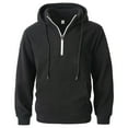thumbnail image 3 of Men's Quarter Zip Long Sleeve Hoodie Solid Color Pullover Basic Fashion Tops Fall Clothes Outfits Casual Winter Clothing 2025, 3 of 8