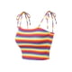 thumbnail image 1 of INSPIRE CHIC Top sin mangas de verano sin mangas con tirantes finos y tirantes finos con lazo a rayas arcoíris para mujer Púrpura multicolor L, 1 of 6