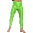 thumbnail image 1 of Runhomal Men's Compression Long Pants Gym Workout Tights Trousers Seamless Quick Dry Base Layer Leggings Fluorescent Green L, 1 of 5