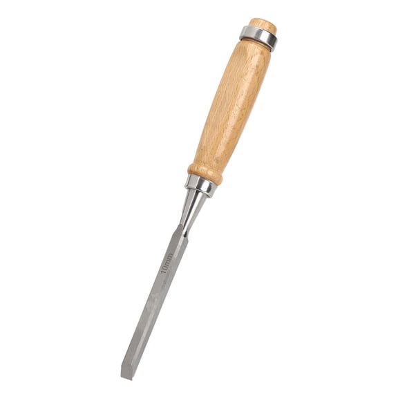 M Buder Chrome Vanadium Alloy Steel Wood Handle Carpentry Chisel, 10mm / 0.39 inches Flat Woodworking Chisel for Carving and Woodworking Projects, Professional Hand Tool