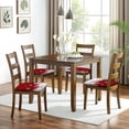 thumbnail image 6 of Red Christmas Snowflake Seat Covers for Dining Room Chairs Set Of 4,Stretch Printed Washable Chair Seat Cover with Elastic Ties and Button,Removable Waterproof Couch Cushion Covers, 6 of 6