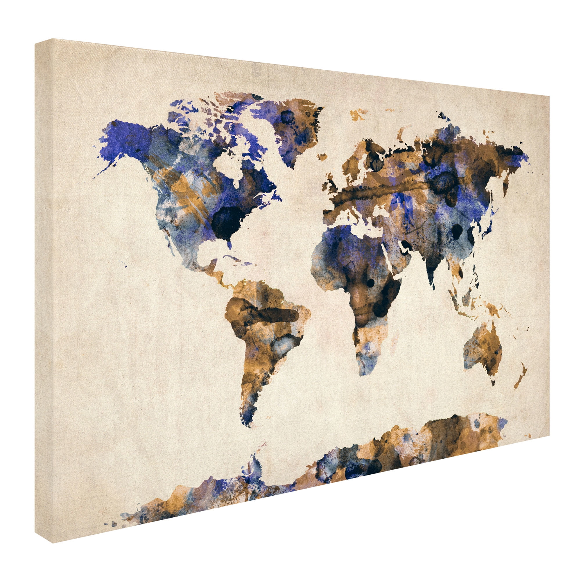 Trademark Art 'Watercolor Map 3' Canvas Art by Michael Tompsett