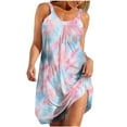 thumbnail image 2 of Ovzne Robes pour Femmes Robe de Plage Robe de Vacances Printemps et Été à Boutons Col en V Robe à Bretelles Robe Imprimée en Solde, 2 of 7