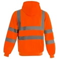 thumbnail image 2 of High Visibility workwear safety full zip hoodie reflective sweatshirt (Orange,S), 2 of 6