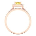 thumbnail image 4 of Clara Pucci 14K Rose Gold Emerald Cut 1Ct Simulated Yellow Diamond Engagement Ring + Matching Band - Luxury Box Included, 4 of 7