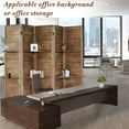 thumbnail image 6 of 5-Panel Room Divider with Shelves，5.6ft Tall Folding Privacy Screen Panels, Room Divider Wall, Divider for Room Separation, Room Divider Shelves，Effectively Block Sight，Brown, 6 of 8