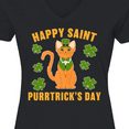 thumbnail image 4 of Inktastic St. Patrick's Day Happy Saint Purrtrick's Day Women's V-Neck T-Shirt, 4 of 5