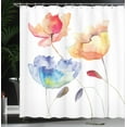 thumbnail image 4 of Ambesonne Vintage Shower Curtain, Nature Flowers, 69"Wx84"L, Orange Blue Red, 4 of 5
