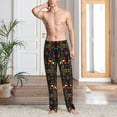 thumbnail image 2 of Sikiie Mexican Flower 2 Pajama Pants Men, PJ Bottoms, Sleep & Lounge Pants-Medium, 2 of 6