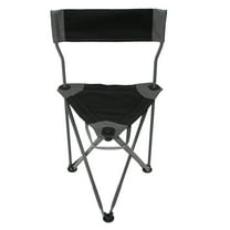 Tripod Hunting Stool with/Backrest, Lightweight Portable Fishing Chair with/Carry Strap, Portable Outdoor Chair for Hunting, Camping, Travel, Hiking, Black