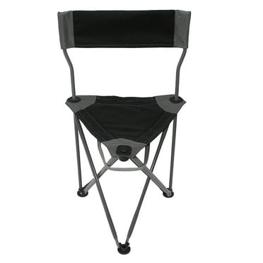 Tripod Hunting Stool with/Backrest, Lightweight Portable Fishing Chair with/Carry Strap, Portable Outdoor Chair for Hunting, Camping, Travel, Hiking, Black