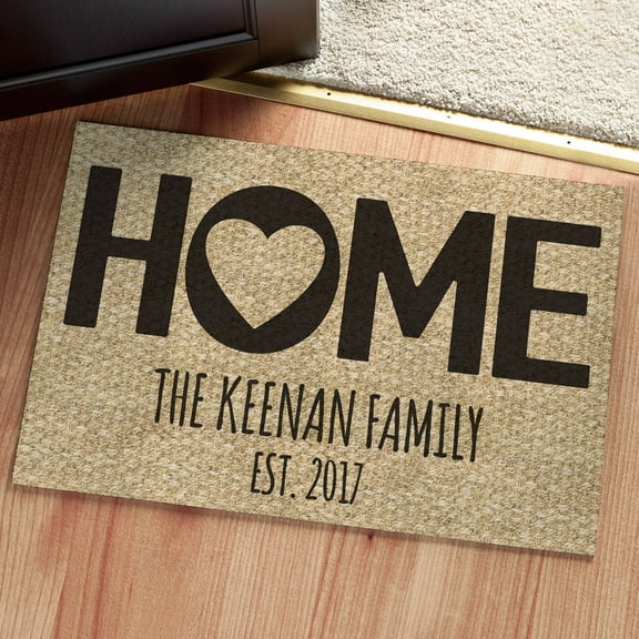 Personalized Doormat - Home Is Where The Heart Is