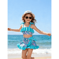 thumbnail image 5 of Lanbubble Girls Tankini Swimsuit Set 3 Piece Bathing Suits for Toddler Summer Beach Swimwear Size 5-6 Years, 5 of 9