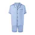 thumbnail image 2 of AceBaby Family Matching Pajamas Set Solid Color Short Sleeves Shirt and Elastic Shorts for Loungewear Soft Sleepwear, 2 of 10