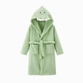 thumbnail image 2 of Gibobby Kids Soft Coral Fleece Bathrobe,Warm Hooded Sleep Robe with Waist Belt,Cute Cartoon Design,for Toddlers Children 2-12Y,Multi-Use Lounge Wear Kids Pajamas Toddler Pajamas,Green,Size 5-8T, 2 of 4