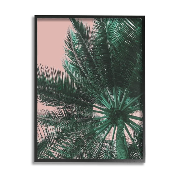 Stupell Industries Summer Overhead Palm Tree Photograph Black Framed Art Print Wall Art, Design by Lil' Rue