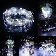 thumbnail image 3 of Viworld 4Pack 33ft 100LEDs Fairy String Lights Battery Operated Copper Wire Lights with 8 Modes Remote Control Timer Waterproof Lights for Wedding Party Christmas Decor, Cool White, 3 of 9