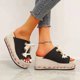 thumbnail image 5 of Zapatillas de verano con cordones para mujer, sandalias informales para mujer, zapatillas tejidas a juego de Color con tacón inclinado Wmkox8yii  ytu7176, 5 of 6