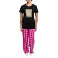 thumbnail image 4 of CafePress - Vintage Blue Roses Frame Pajamas - Women's Short Sleeve Print T-Shirt and Pants Dark Cotton Pajama Set, 4 of 7