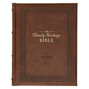 NLT Family Heritage Bible, Large Print Family Devotional Bible for Study, New Living Translation Holy Bible Faux Leather Hardcover, Additional Interactive Content, Brown (Other)