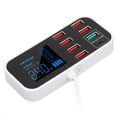 thumbnail image 1 of Compact USB Charging Station Dock, High Power Fast Charging 8 Port Car Charger Multi Device Charging With LCD For Car Use, 1 of 8