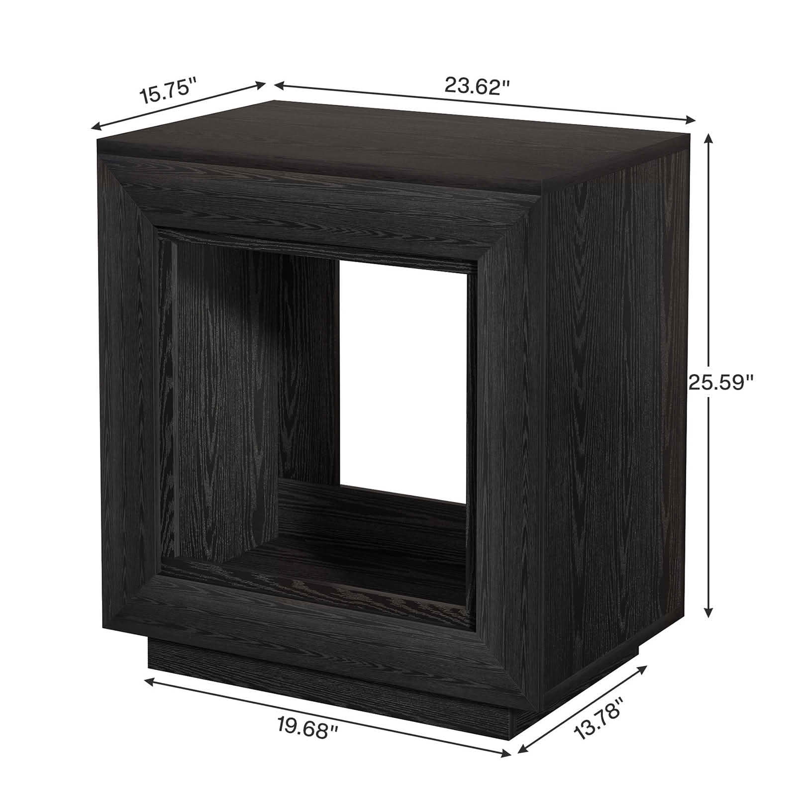 MAYEERTY Square Wood End Table Nightstand, Walnut Rustic Finish Heavy-Duty Solid Wood Side Table with Ample Storage Space