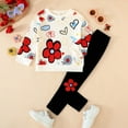 thumbnail image 2 of TTUHYWXI Toddler Girl Clothes Floral Printed Sweatshirt Pants 2Pcs Fall Outfits for Little Girls Clothing Set Size 3-7 Years (Red, 4-5 Years), 2 of 6