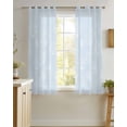 thumbnail image 4 of Blue Dandelion Sheer Curtains 45 Inch Length 2 Panels Set for Living Room/Bedroom, Spring Modern Minimalist Country Flower Kitchen Curtains Grommet Semi-Sheer Curtains Window Treatments 42"x45"x2, 4 of 7