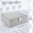 thumbnail image 4 of Jewelry Box ProCase, organizador grande de piel de 2 capas, color gris, 4 of 6