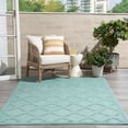 thumbnail image 2 of Nourison Easy Care 4' x 6' Aqua Teal Modern Flatweave Indoor/Outdoor Rug, 2 of 12