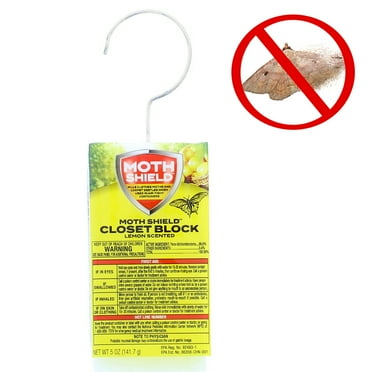 Closet Freshener Lemon Scented Block Kills Clothes Moths & Carpet Beetles 5oz
