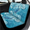 thumbnail image 3 of Uorisanigo Blue Sea Turtle 14 Pieces Automotive Seat Cover Car Steering Wheel Cover Cars Headrest Cover Car Armrest Cover Water Cup Pad Auto Seat Belt Cover Anti-slip Elastic Fit for Cars,SUVs, 3 of 6